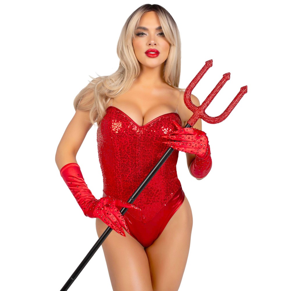 Leg Avenue - Rhinestone Pitch Fork Costume Accessory - Red